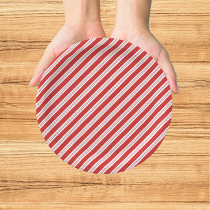 Festive Candy Cane Striped Christmas Red White  Paper Plates