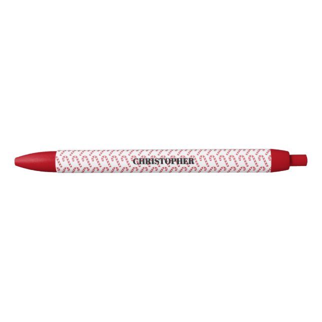 Festive Candy Cane Striped Christmas Red White  Pen (Front)