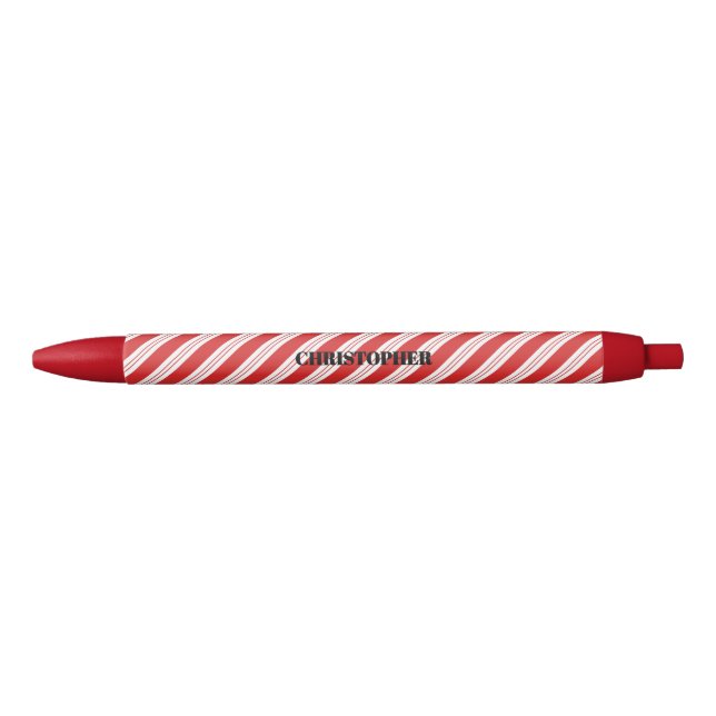 Festive Candy Cane Striped Christmas Red White  Pen (Front)