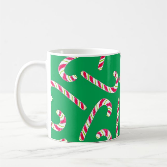 Festive candy canes   coffee mug (Left)