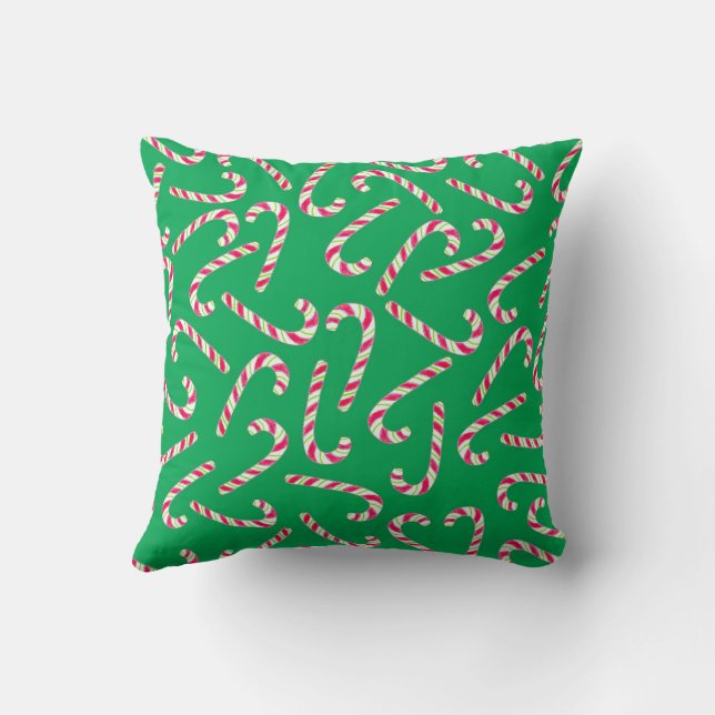 Festive candy canes throw pillow (Back)
