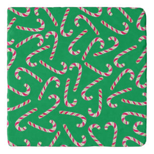 Festive candy canes   trivet