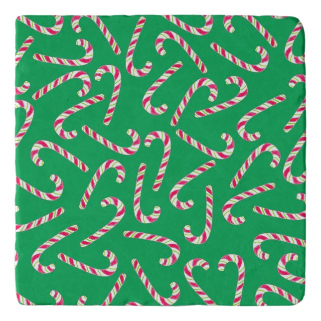 Festive candy canes   trivet (Front)
