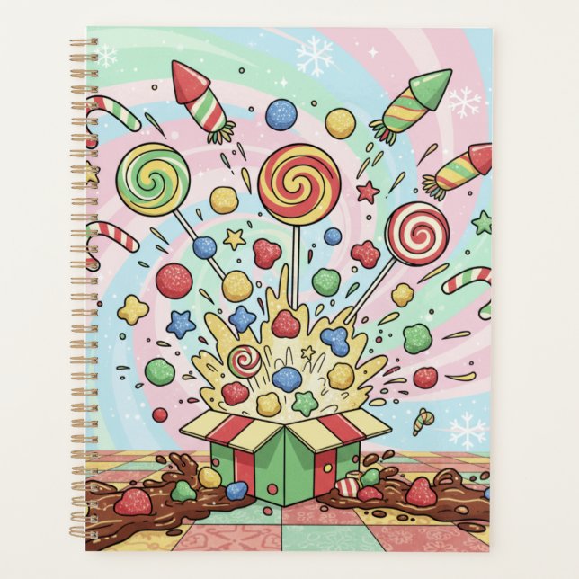 Festive Candy Explosion Holiday  Planner (Front)