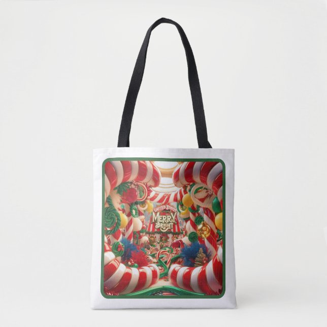 Festive Candy Wonderland Tote Bag - Medium (Front)