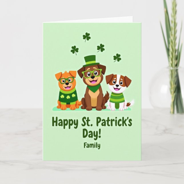 Festive Canine St Patricks Day Card (Front)