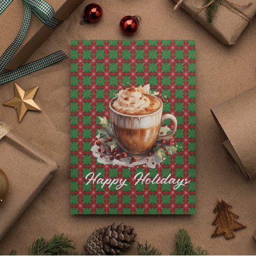 Festive Cappucinio Customizable Holiday Card