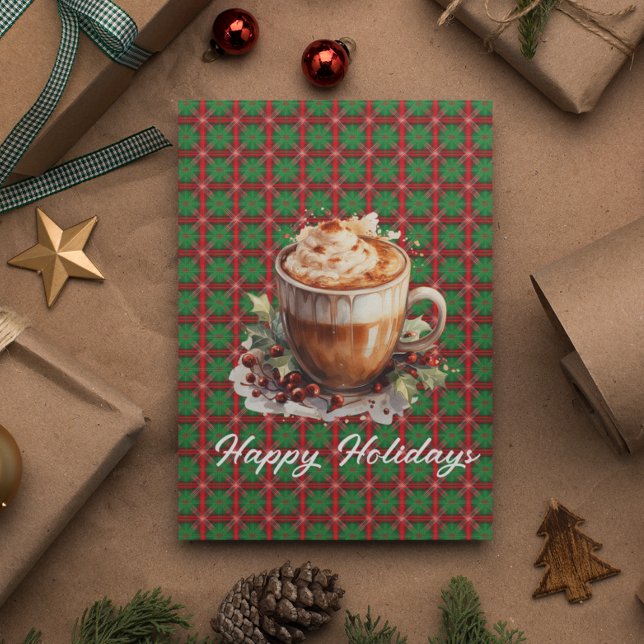 Festive Cappucinio Customizable Holiday Card (Creator Uploaded)