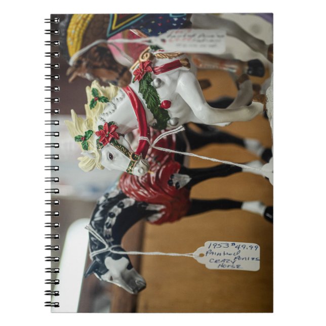 Festive Carousel Horses Ornament Collection Notebook (Front)