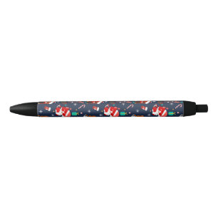 Festive Cartoon Santa Cat Celebration Pen