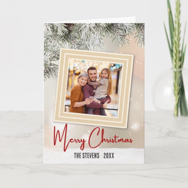 Festive Casual Colorful Christmas 2 Photo Holiday Card (Front)