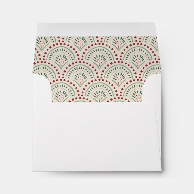 Festive Casual Colorful Christmas Card Envelope (Back (Bottom))