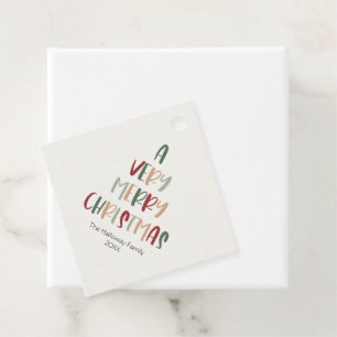 Festive Casual Colorful Christmas Diamond Favor Tags