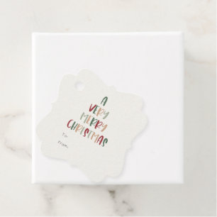 Festive Casual Colorful Christmas Fancy Square Favor Tags