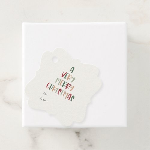 Festive Casual Colorful Christmas Fancy Square Favor Tags