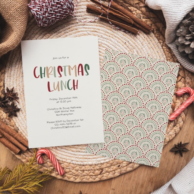 Festive Casual Colorful Christmas Lunch Invitation (Creator Uploaded)
