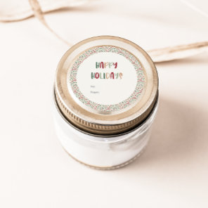 Festive Casual Colorful Happy Holidays Gift Classic Round Sticker