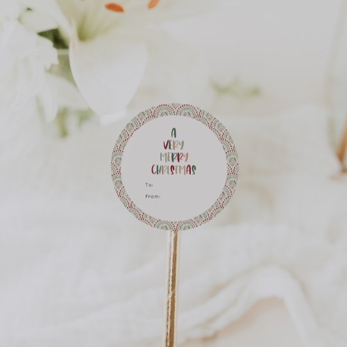 Festive Casual Colorful Very Merry Christmas Gift Classic Round Sticker