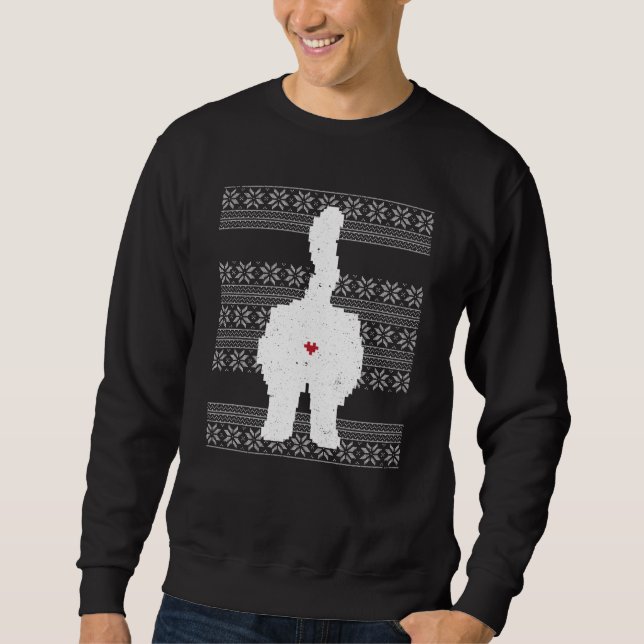 Festive Cat Butt Ugly Christmas Holiday Sweatshirt (Front)