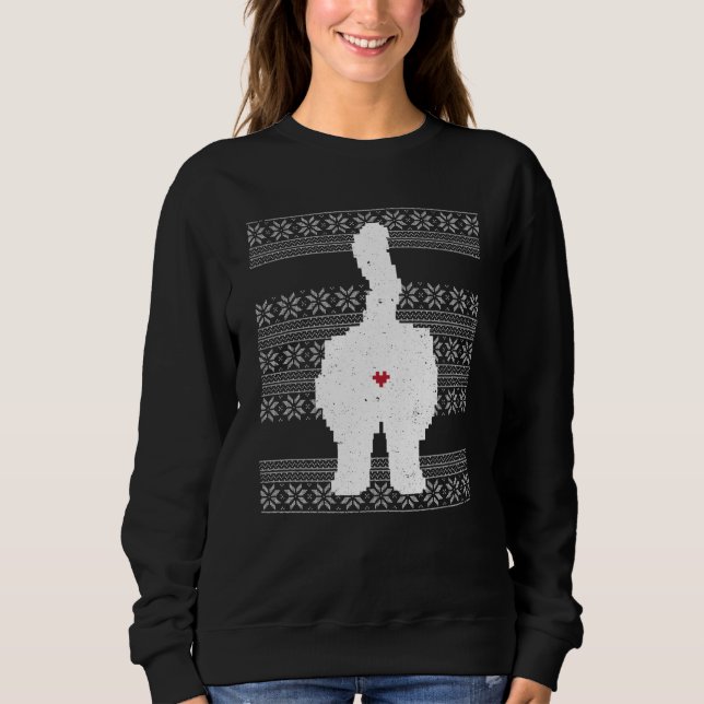Festive Cat Butt Ugly Christmas Holiday Sweatshirt (Front)