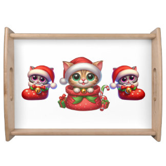 Festive cat holiday tray