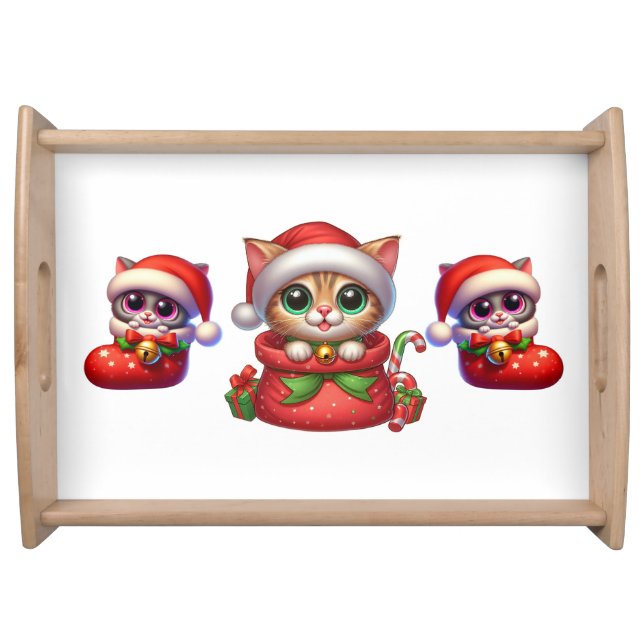 Festive cat holiday tray (Front)