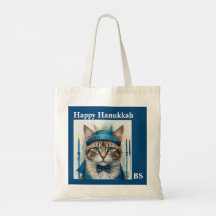 Festive Cat in playful hanukkah Disguise