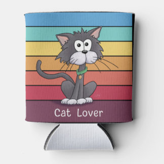 Festive Cat Lover Can Cooler