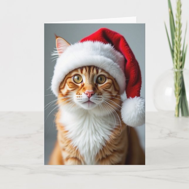 Festive Cat Portrait Card (Front)