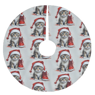 Festive Cats in Christmas Costumes - Holiday Vibes Brushed Polyester Tree Skirt