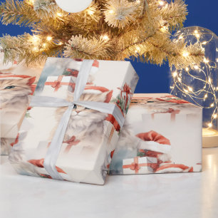 Festive cats with playful wrapping paper