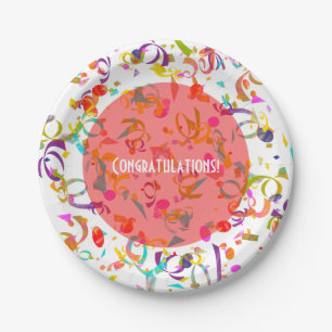 Festive Celebration Colorful Confetti Toss Party Paper Plates