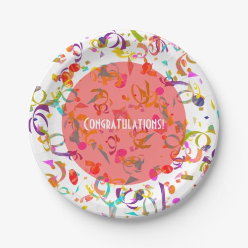 Festive Celebration Colorful Confetti Toss Party Paper Plates