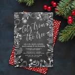 Festive Chalkboard Tree Trimming Party Invitation<br><div class="desc">Celebrate the holidays in style this Christmas with these trendy tree trimming party invitations. The design is easy to personalize with your own wording and your guests will be thrilled when they receive these fabulous invites.</div>