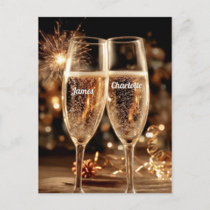 Festive Champagne Celebration Moment Postcard