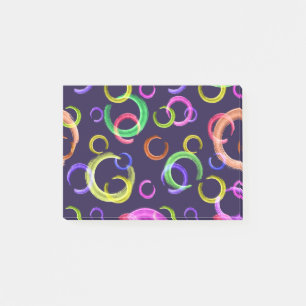 Festive, chaotic, colorful, confetti, polka dots post-it notes