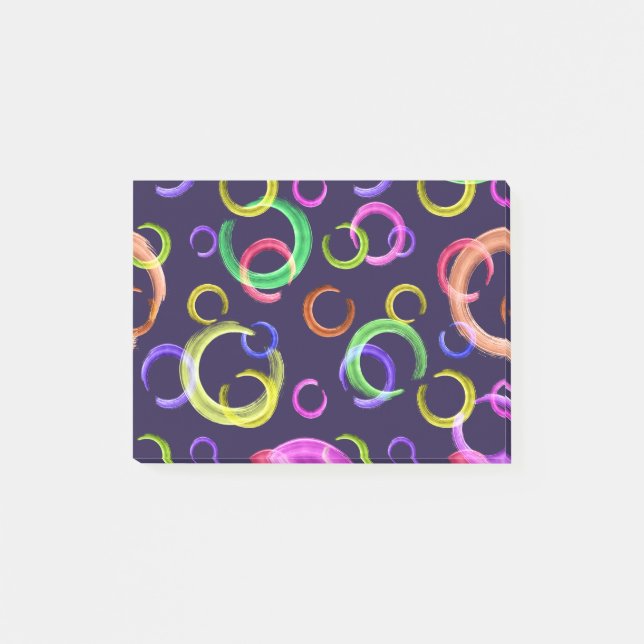 Festive, chaotic, colorful, confetti, polka dots post-it notes (Front)