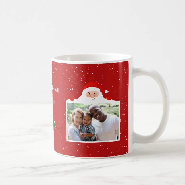 Festive Cheeky Santa - Custom Photo - Personalized Coffee Mug (Right)