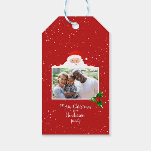 Festive Cheeky Santa _ Custom Photo _ Personalized Gift Tags