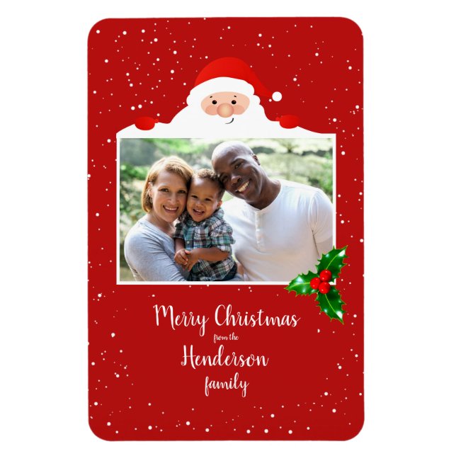 Festive Cheeky Santa - Custom Photo - Personalized Magnet (Vertical)