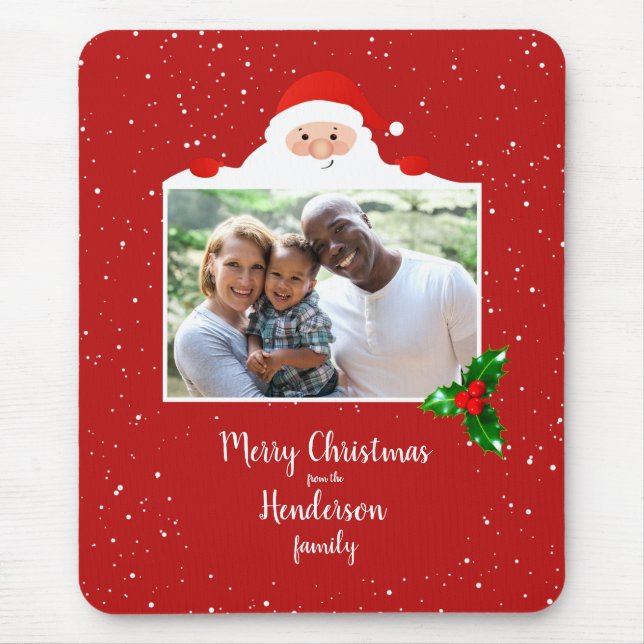 Festive Cheeky Santa - Custom Photo - Personalized Mouse Pad (Front)