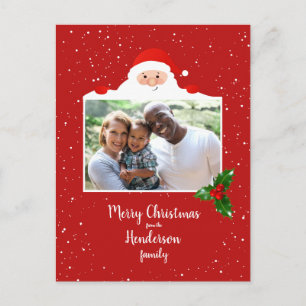 Festive Cheeky Santa - Custom Photo - Personalized Postcard