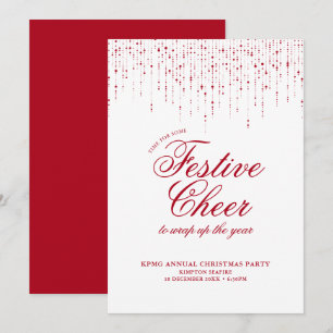 Festive Cheer Red Christmas Holiday Party Invitation