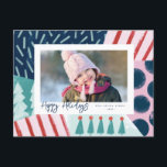 Festive Cheerful Colorful Photo Holiday Postcard<br><div class="desc">This single photo holiday card features a bold,  colorful frame and fun handwritten fonts.</div>
