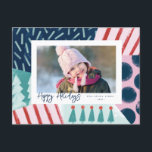 Festive Cheerful Colorful Photo Holiday Postcard<br><div class="desc">This single photo holiday card features a bold,  colorful frame and fun handwritten fonts.</div>