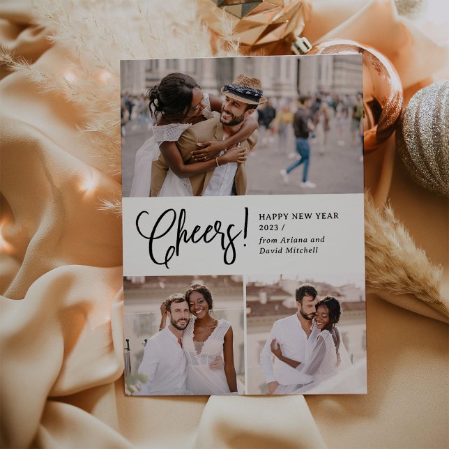 Festive Cheers | Multi Photo Happy New Year Holiday Card (Creator Uploaded)