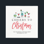 Festive Cheers to Christmas Cocktail Holiday Party Napkins<br><div class="desc">Festive Cheers to Christmas Cocktail Holiday Party Napkins</div>