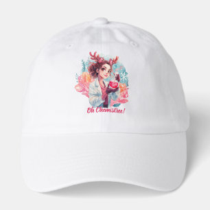 Festive Chemist Girl Watercolor Science Art Hat