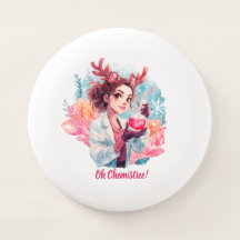 Festive Chemist Girl Watercolor Science Art