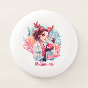 Festive Chemist Girl Watercolor Science Art Wham-O Frisbee